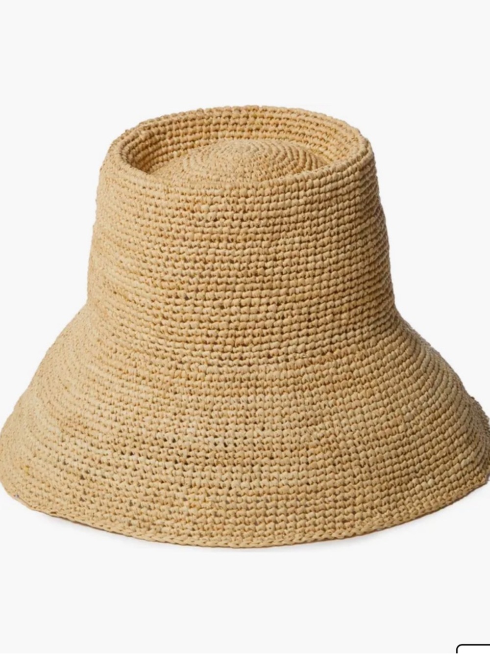 Janessa Leone Natural Crochet Straw Bucket Hat